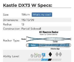 2021 Kastle DX73 SLR Pro Base Pi Women's Skis (No Bindings) New In Plastic L156