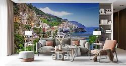3D Sea Houses Mountain Landscape Self-adhesive Removeable Wallpaper Wall Mural1