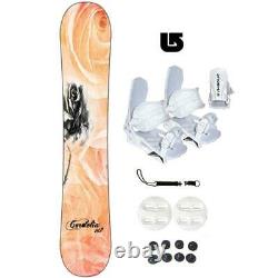 $600 139cm Cordelia Rose Snowboard+Bindings+Stomp+Leash +burton decal Package