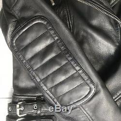 All Saints Leather Jacket Size US 8 Womens Black Like New Mint Condition Zippers