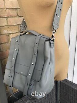 Allsaints All Saints SID stud grey leather large backpack /shoulder bag MINT