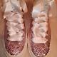 Baby Pink Glaze High Top Converse With Custom Pink Crystals Near Mint Free Ship