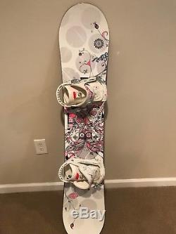Barely Used Salomon Lotus Women's Snowboard 143cm with Binding, Boots and Helmet
