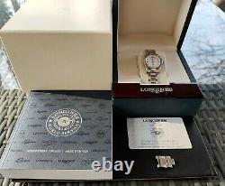 Beautiful Longines Conquest Ladies Watch White Dial All Boxes & Papers Mint Cond