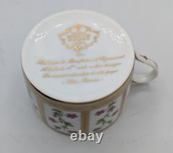 Bernardaud Decor Roseraie Limoges Espresso Cup + Saucer MINT