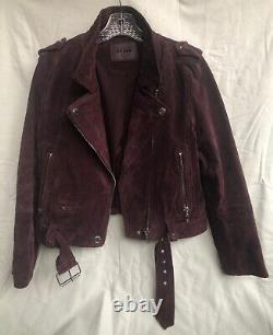 Blank NYC Purple Suede Moto Jacket L, mint condition