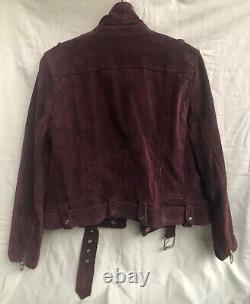 Blank NYC Purple Suede Moto Jacket L, mint condition