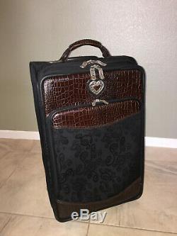 Brighton Brown/black 22 Carry On Rolling Luggage! Mint! All Accessories