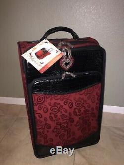 Brighton Ruby Red /black 22 Carry On Rolling Luggage + All Accessories! Mint