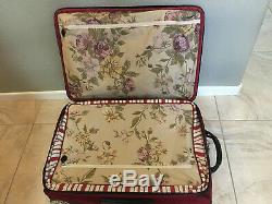 Brighton Ruby Red /black 22 Carry On Rolling Luggage + All Accessories! Mint