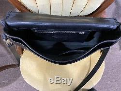 Coach Vintage Black All-Leather Briefcase Messenger Bag in mint condition