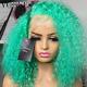 Colored Curly Lace Front Human Hair Wigs Brazilian Transparent Lace Wigs Women