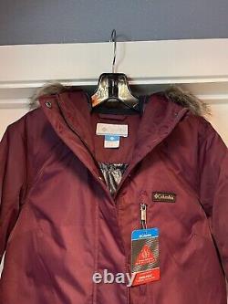 Columbia Suttle Mountain Long Insulated Jacket Womens Medium Berry Hood New Tag