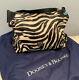 Dooney & Bourke All Leather Zebra Print Tote Shoulder Handbag W Storage Bag Mint