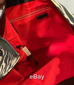 Dooney & Bourke All Leather Zebra Print Tote Shoulder Handbag w Storage Bag MINT