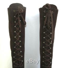 Fratelli Rosetti Boots Flat Shoelaces all Leather Brown Velvet 37 Mint