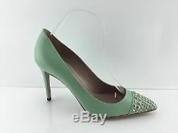 Gucci Women's Studded Mint Green All Leather Heels 37.5