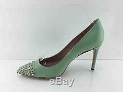 Gucci Women's Studded Mint Green All Leather Heels 37.5