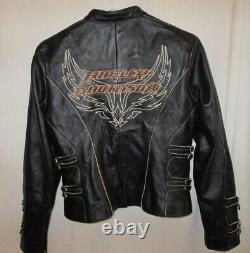 Harley Davidson XL BEALE STREET Black Lambskin Leather Jacket 97078-06VW MINT