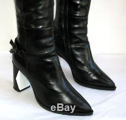 KARL LAGERFELD Boots heels 9 cm all leather black 37 / MINT