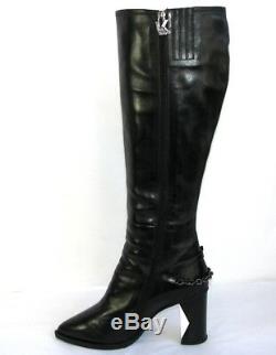 KARL LAGERFELD Boots heels 9 cm all leather black 37 / MINT