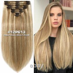 Luxury Clip in Remy Human Hair Extensions Thick Double Weft Full Head Mint Green