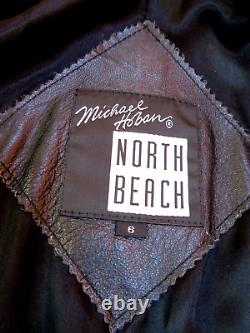 Michael Hoban North Beach Women's Black Leather Blazer Jacket Coat Sz 6 S Mint
