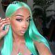 Mint Green Bone Straight Lace Front Human Hair Wig Hd Transparent Wigs For Women