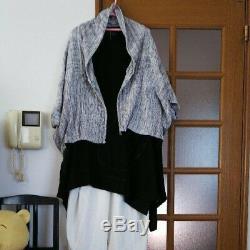 Mint MOYURU ART MIX Jacket Cardigan White Gray 100% Cotton All Seasons Japan