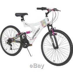 Mountain Bike For Girls 24 Womens Bicycle 21 Speed All Terrain Steel Suspension
