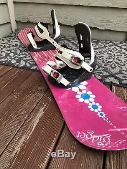 NEW 138cm Gidget Flower Girl Snowboard with Lightly Used 5150 (K2) Med Binding