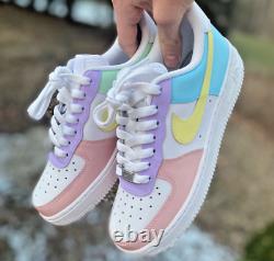 Nike Air Force 1 Custom Low Pastel Shoes Purple Yellow Blue Mint Pink All Sizes