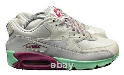 Nike Womens Air Max 90 325213 Gray Mint Green Maroon Low Top Laces Size 10