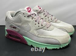 Nike Womens Air Max 90 325213 Gray Mint Green Maroon Low Top Laces Size 10