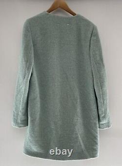 POM AMSTERDAM Mint Green Floral Satin Lined Coat Jacket Size 4 12-14 AU $350