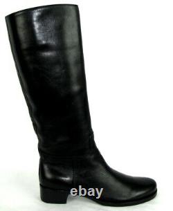 PRADA Riding Boots all Leather Black 38 Italian = 39 French Mint