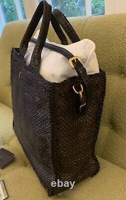 Prada Madras Tote Dark Made In India Brown Mint Withall Tags. GORGEOUS