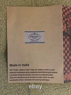 Prada Madras Tote Dark Made In India Brown Mint Withall Tags. GORGEOUS