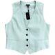 Rag & Bone Priya Linen Vest Women's Size 14 Four Button Classic Fit In Mint Nwt