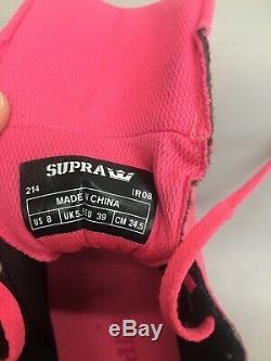 SUPRA All Pink Skateboarding Shoes Women's Size 8 MINT High Tops IR08 UK 5.5