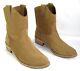 Sergio Rossi Boots Booties All Leather Suede Brown Gold 38.5 Mint