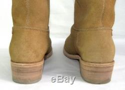 Sergio Rossi Boots Booties all Leather Suede Brown Gold 38.5 Mint