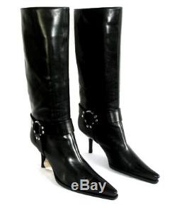 Sergio Rossi Boots Heels 7 cm all Leather Black 38 Itl / Mint