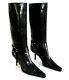 Sergio Rossi Boots Heels 7 Cm All Leather Black 38 Itl / Mint