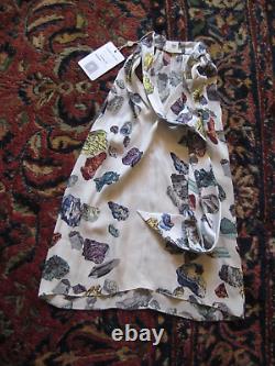 ULTRA RARE! Hermes Les Mineraux Silk Halter Bow Blouse Top 36/S/4/6/8 MINT