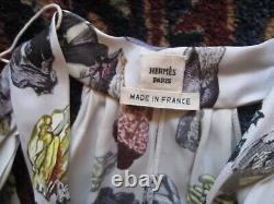 ULTRA RARE! Hermes Les Mineraux Silk Halter Bow Blouse Top 36/S/4/6/8 MINT