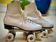 Vtg Vintage Mint Dominion White Roller Skates, All American Plus Wheels- Women 9