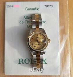 Vintage Ladies Rolex Datejust 26mm Yellow Gold and Steel Watch All Original MINT