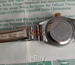 Vintage Ladies Rolex Datejust 26mm Yellow Gold and Steel Watch All Original MINT