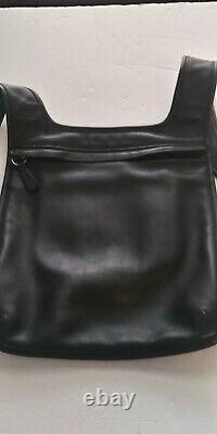 Vintage RARE MINT! COACH #9405 Black Slim Flat Hippie Backpack Purse All Leather